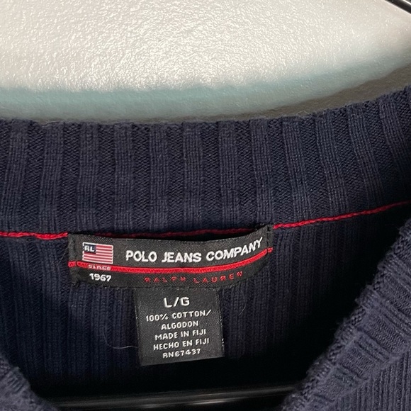 Polo Jeans Company Ralph Lauren Navy Blue Sweater - Picture 4 of 7